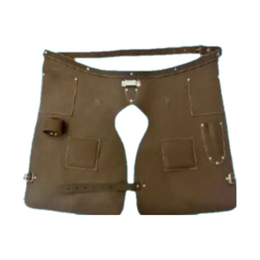 Delantal de gamuza Zeluga 20-605 con bolsillos y piernas divididas