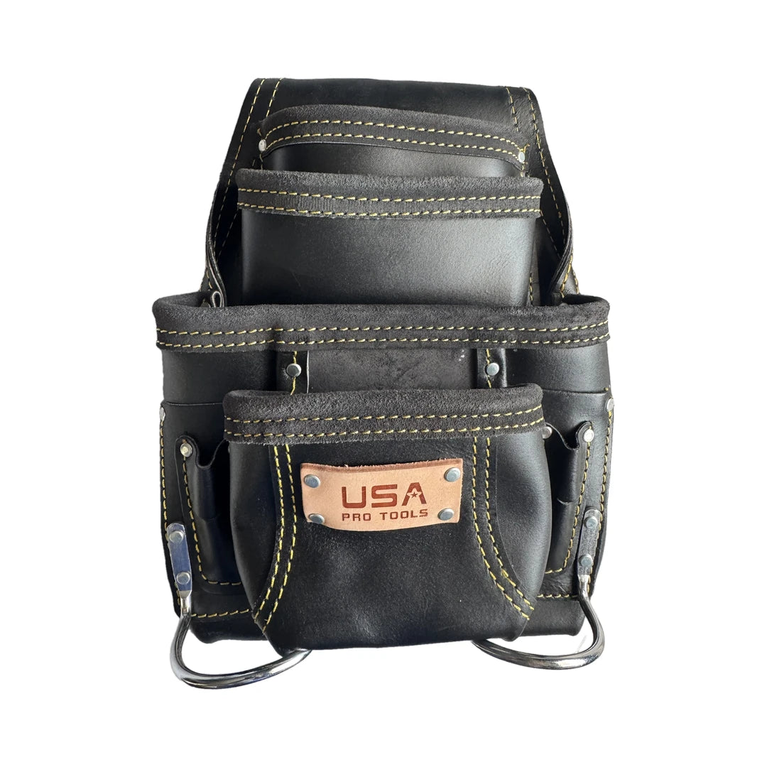USA Pro Tools P-1292 bolsa de cuero negra de frente