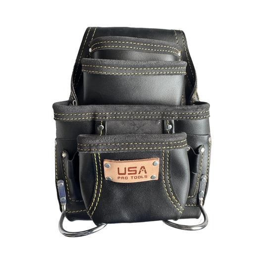 USA Pro Tools P-1292 bolsa de cuero negra de frente
