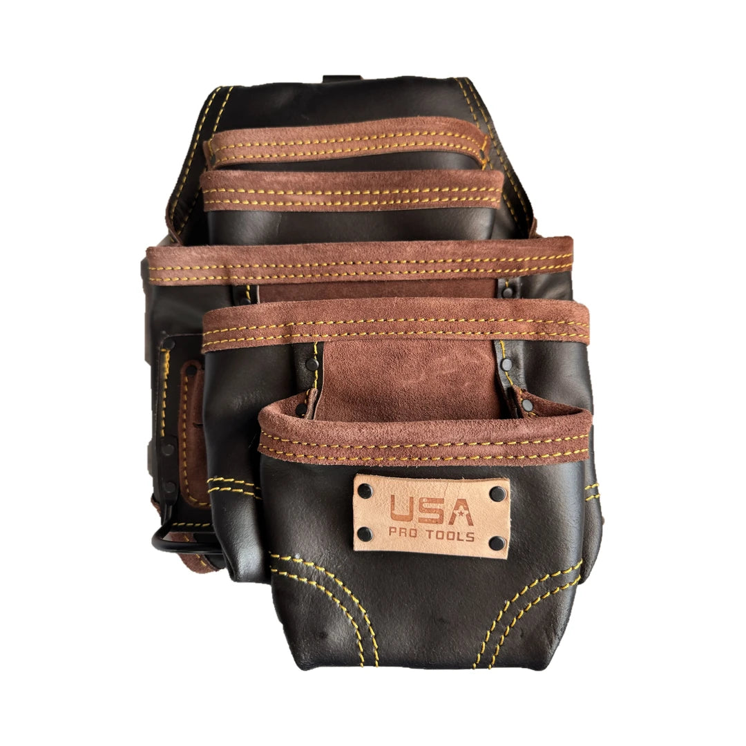USA Pro Tools P-1294 bolsa de cuero negra de frente