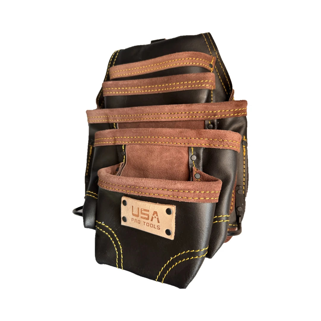 USA Pro Tools P-1294 bolsa de cuero negra vista de lado