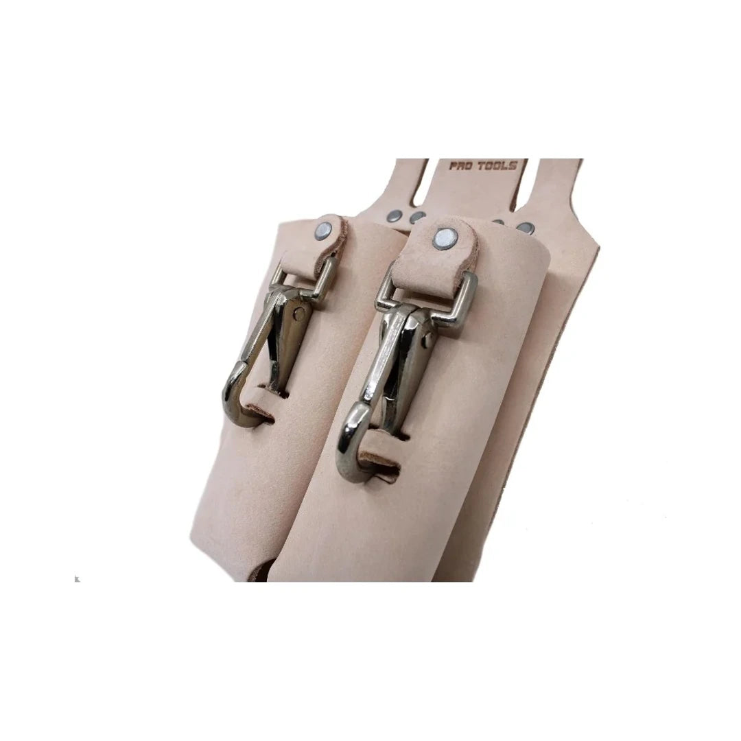 Portaherramientas de cuero USA Pro Tools natural detalle de clips