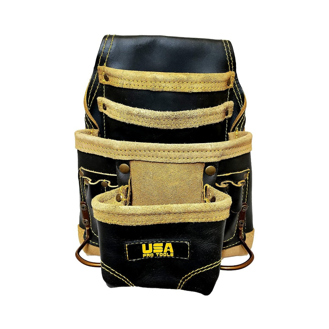 USA Pro Tools SST-1200 bolsa de cuero negro y amarillo