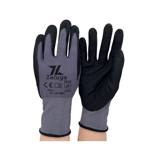 Guantes Zeluga 15-280 calibre 15 gris con palma negra