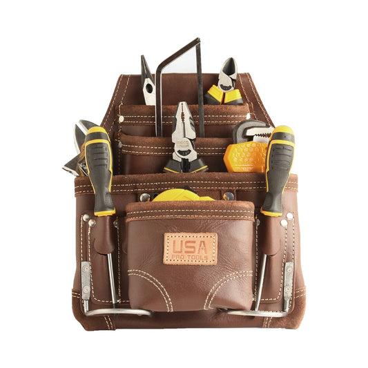 USA Pro Tools SST-1196 Bolsa de Herramientas de Cuero Resistente Marrón