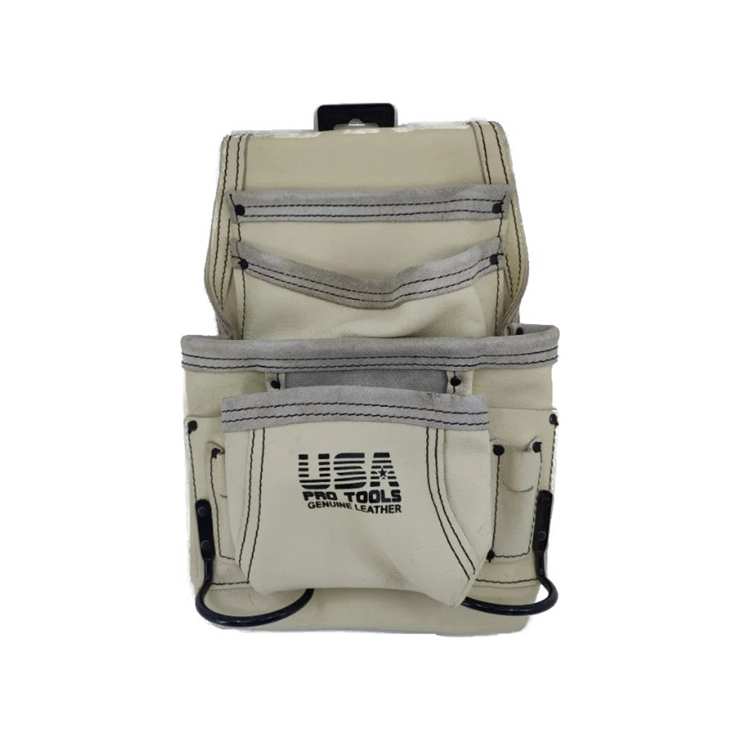 Bolsa de cuero crema para carpintero USA Pro Tools P-1209