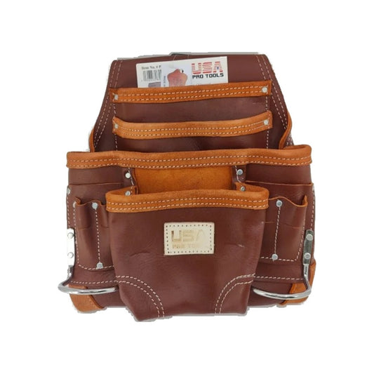 Bolsa de cuero cereza para carpintero USA Pro Tools P-1212