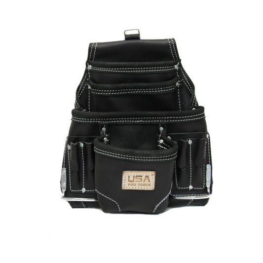 Bolsa de cuero negra para carpintero USA Pro Tools P-1215