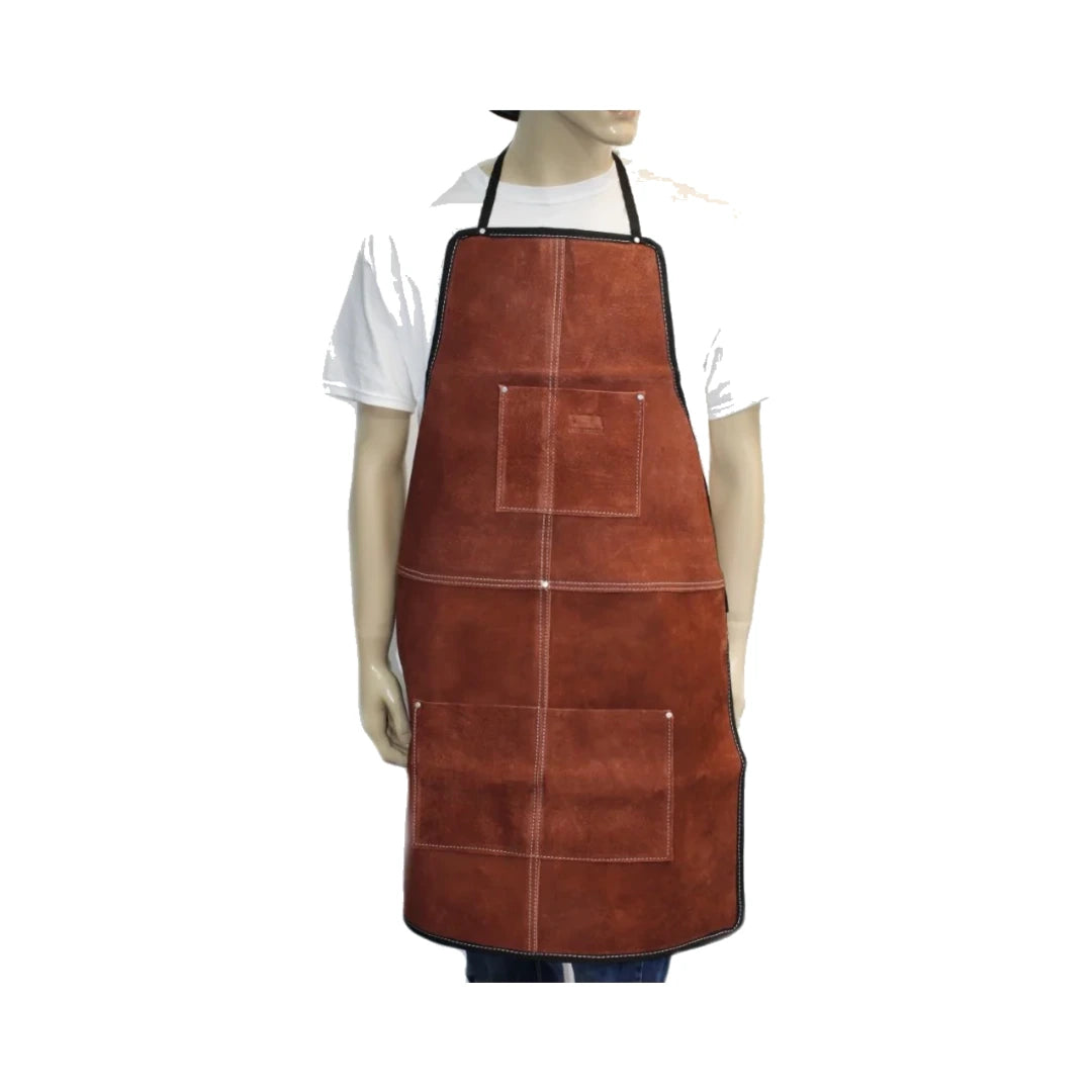 Delantal de cuero de gamuza USA Pro Tools P-1228DB café rojizo
