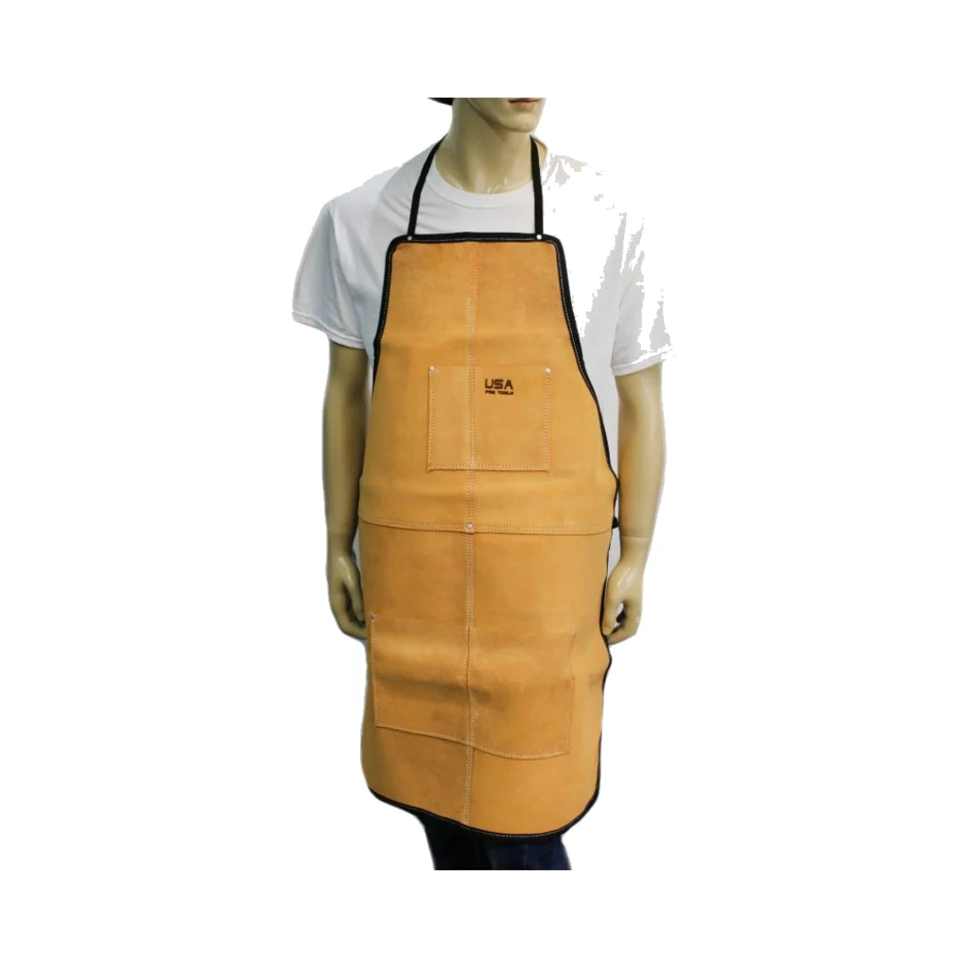 Delantal de cuero de gamuza USA Pro Tools P-1228Y amarillo
