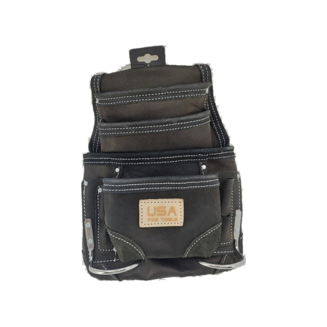 Bolsa de cuero para carpintero USA Pro Tools P-1260 negra