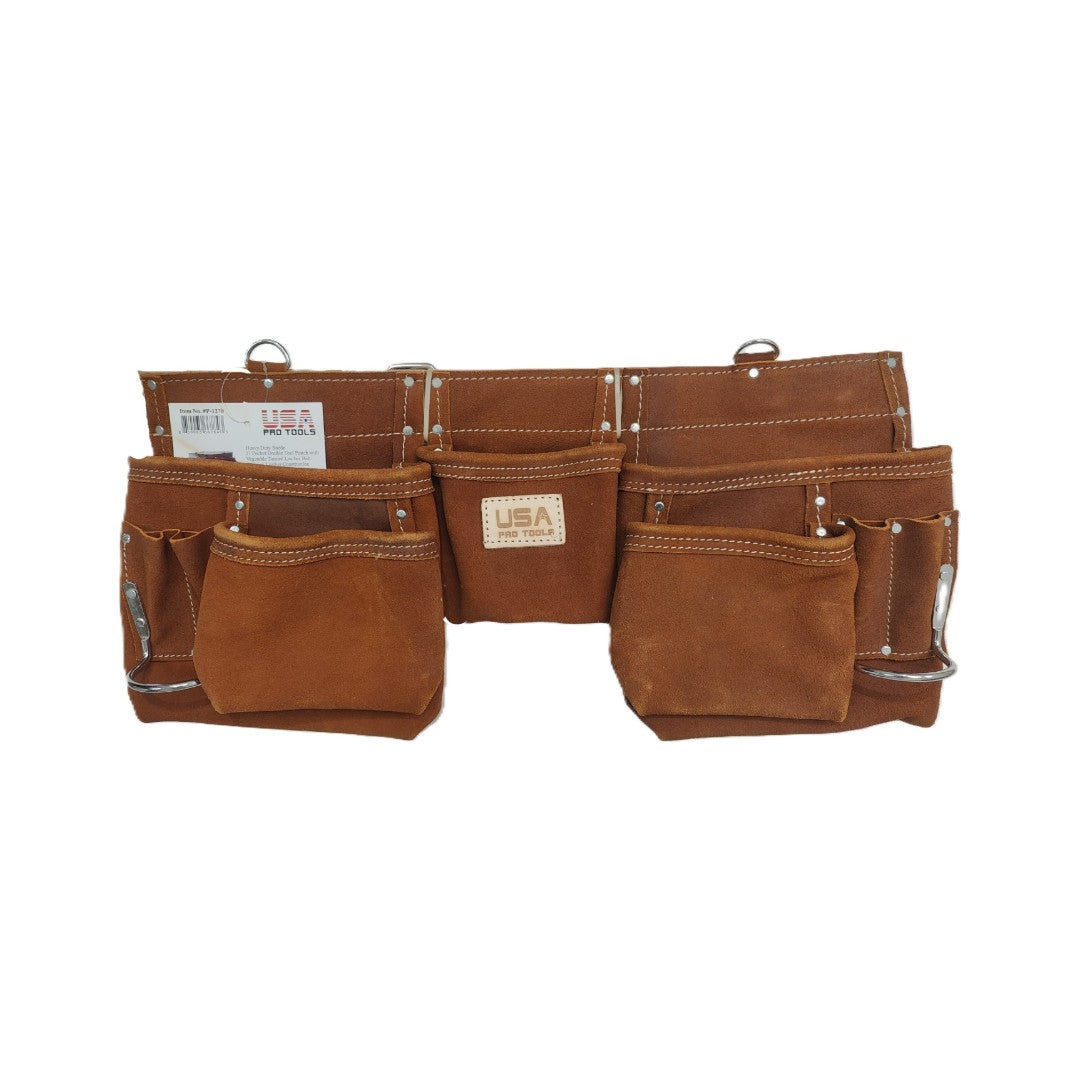 Cinturón de herramientas de gamuza USA Pro Tools P-1270 con 3 bolsas