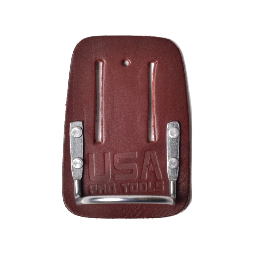 Porta martillo de cuero USA Pro Tools con aro de acero cereza
