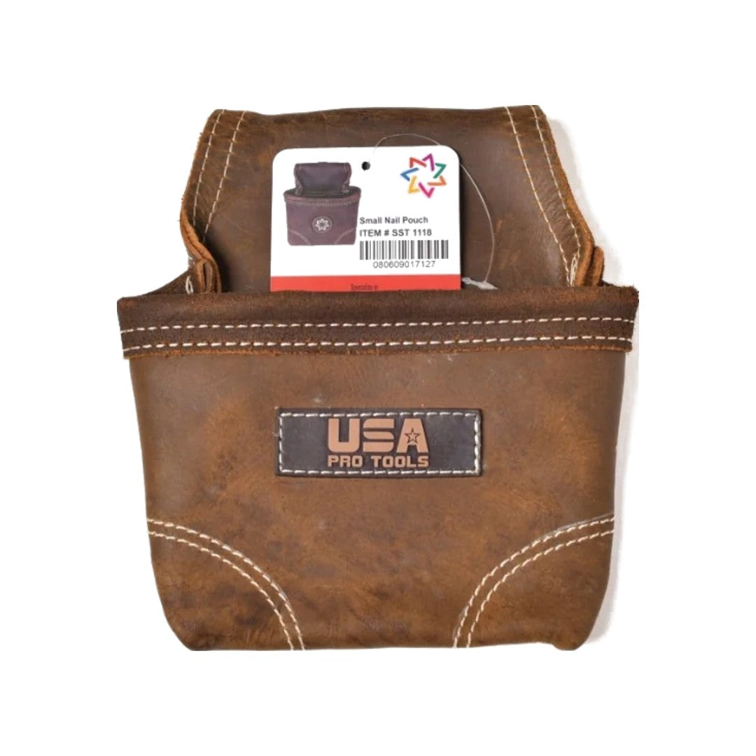 Bolsa para clavos de cuero USA Pro Tools SST-1118 marrón