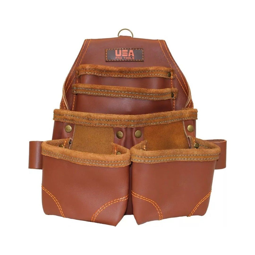 Bolsa de herramientas de cuero USA Pro Tools SST-1122 con bolsillos grandes