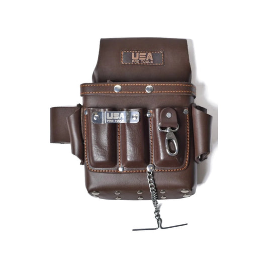 Bolsa de cuero para electricista USA Pro Tools SST-1184 marrón