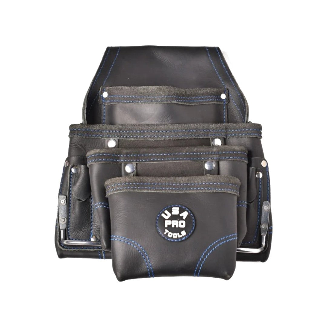 Bolsa de herramientas de cuero USA Pro Tools SST-1213 negra