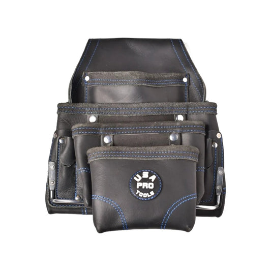 Bolsa de herramientas de cuero USA Pro Tools SST-1213 negra