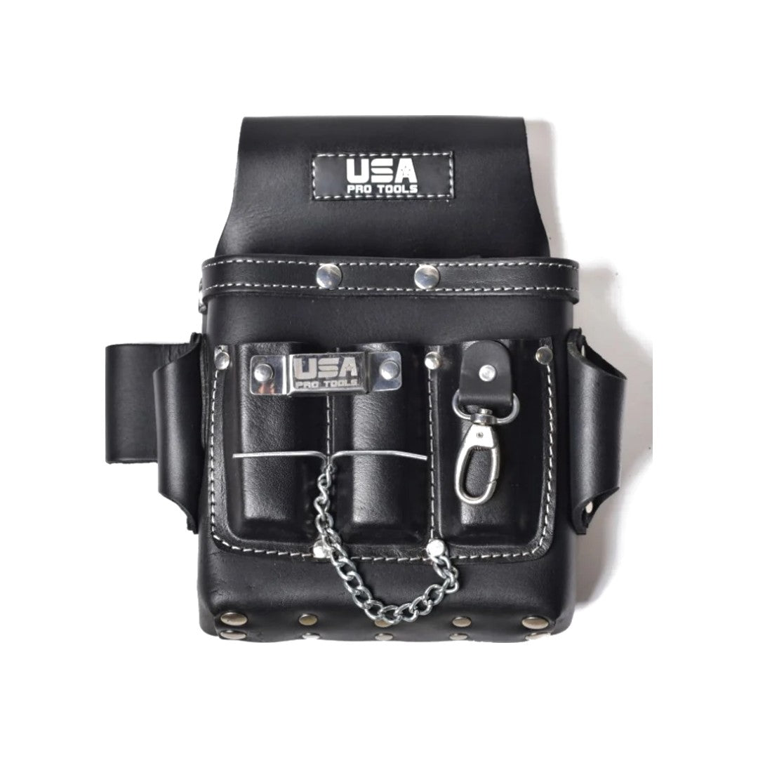 Bolsa de cuero para electricista USA Pro Tools SST-1229 negra