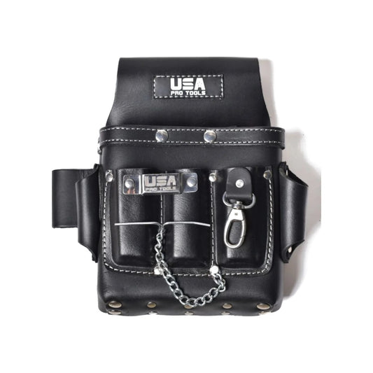 Bolsa de cuero para electricista USA Pro Tools SST-1229 negra