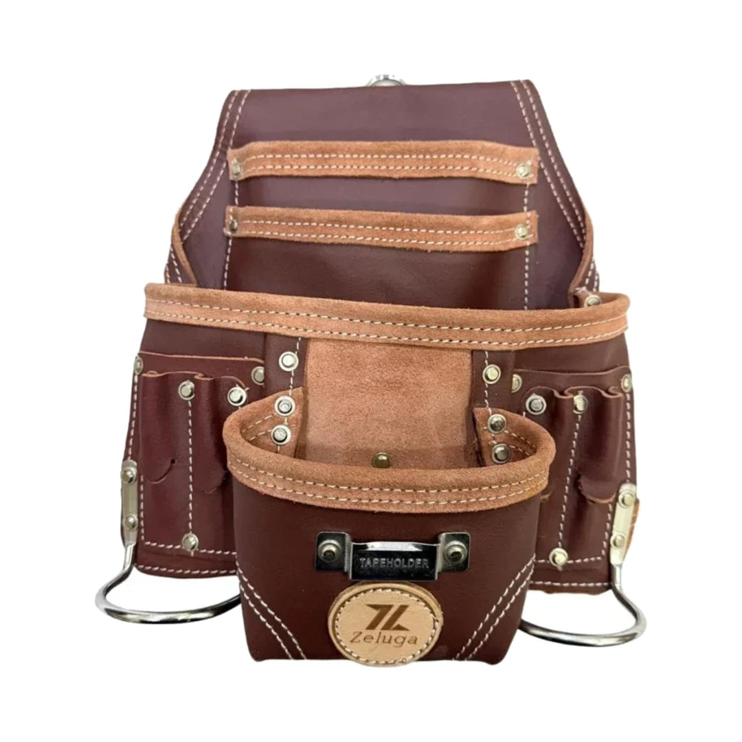 Morral de cuero marrón Zeluga 20-110