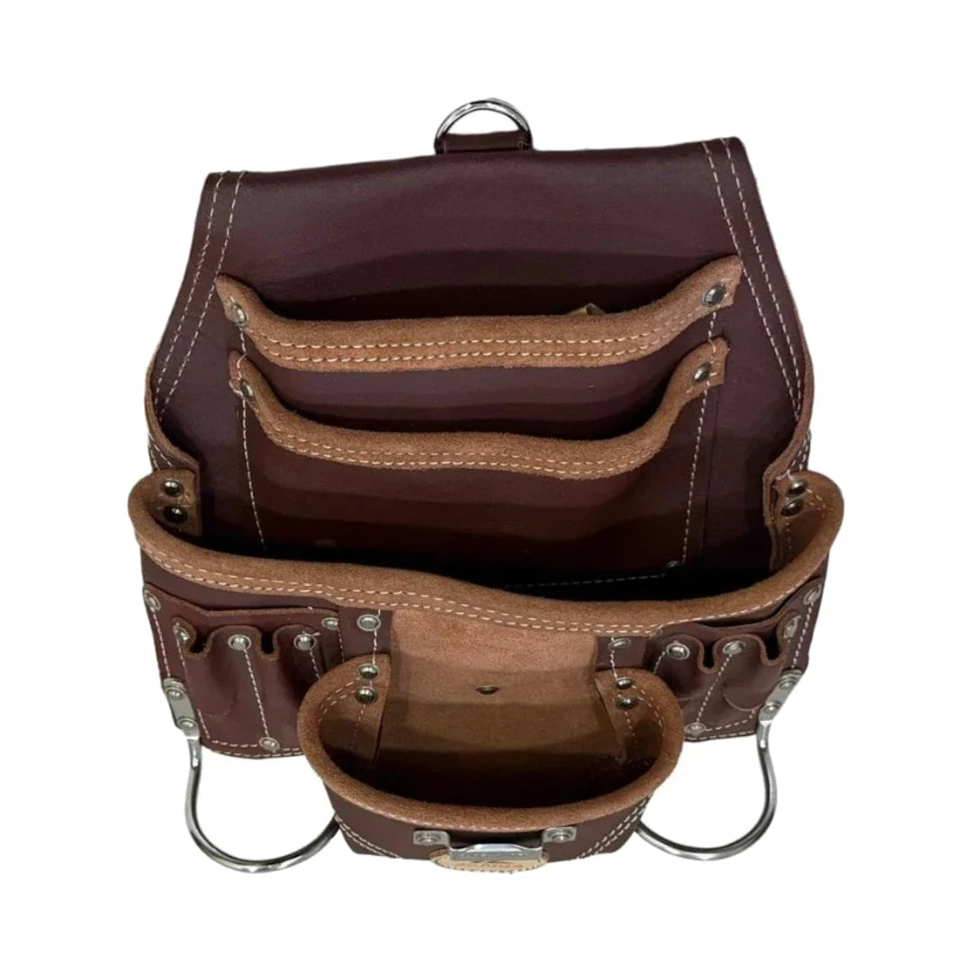 Morral de cuero marrón Zeluga 20-110