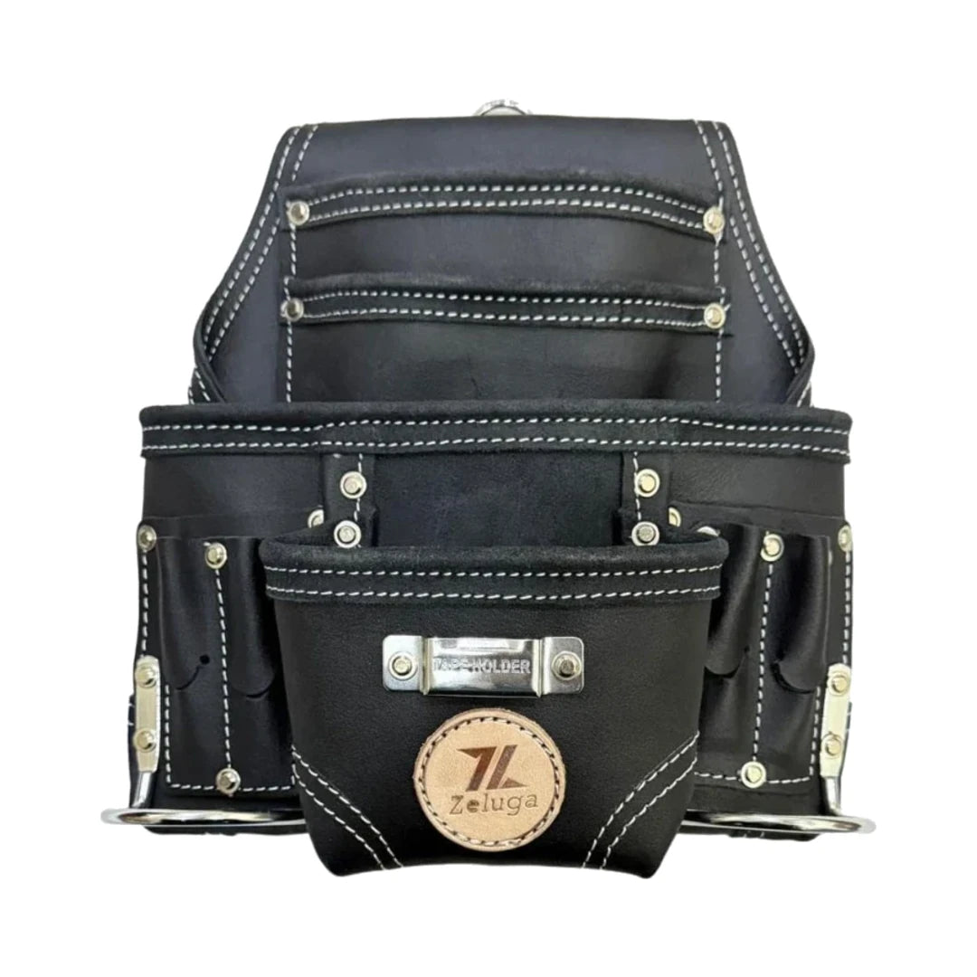 Morral de cuero negro Zeluga 20-117