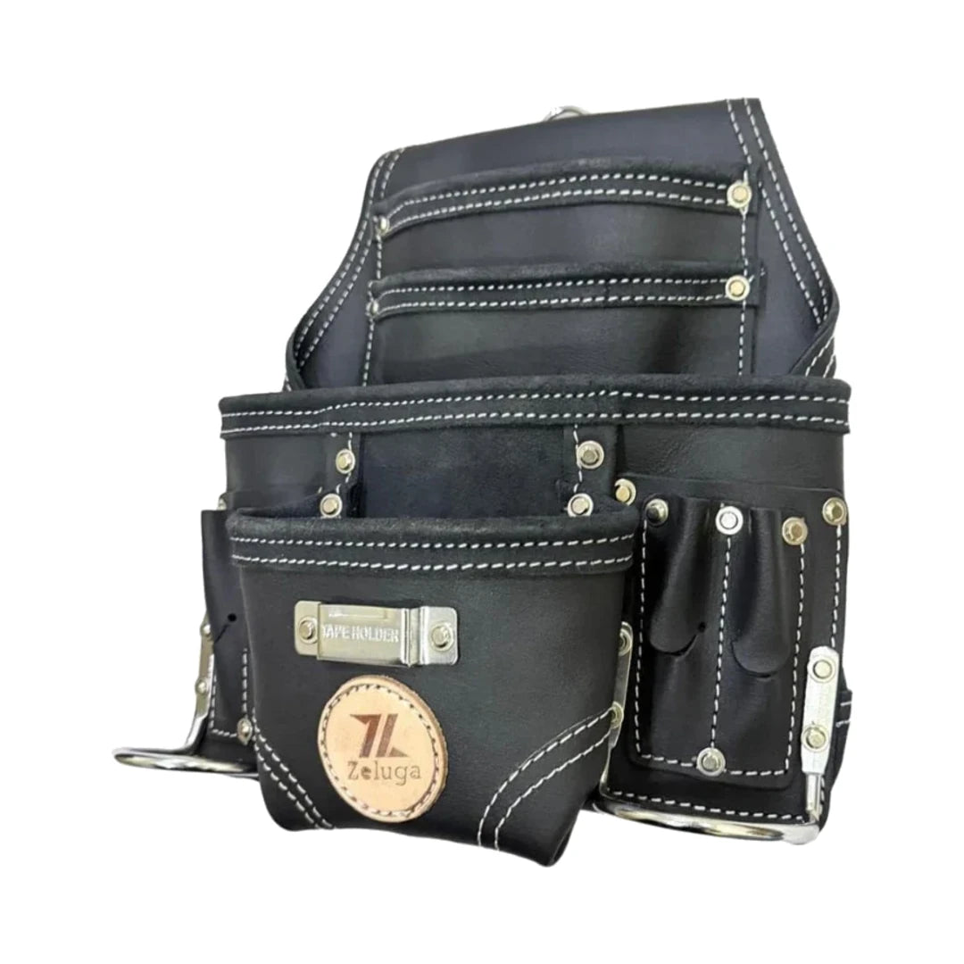 Morral de cuero negro Zeluga 20-117