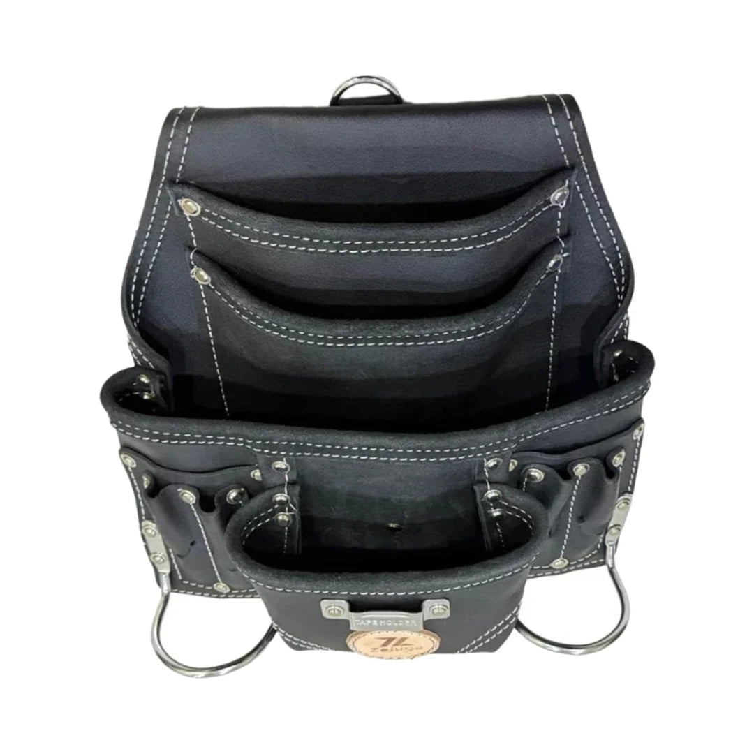 Morral de cuero negro Zeluga 20-117