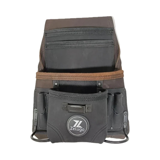 Morral de cuero nubuck marrón Zeluga 20-500