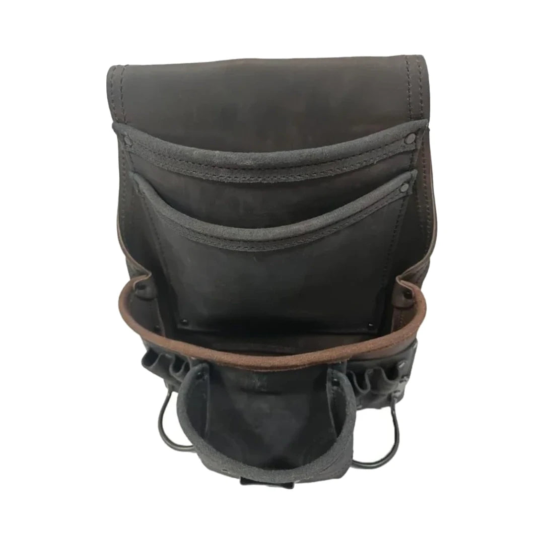 Morral de cuero nubuck marrón Zeluga 20-500
