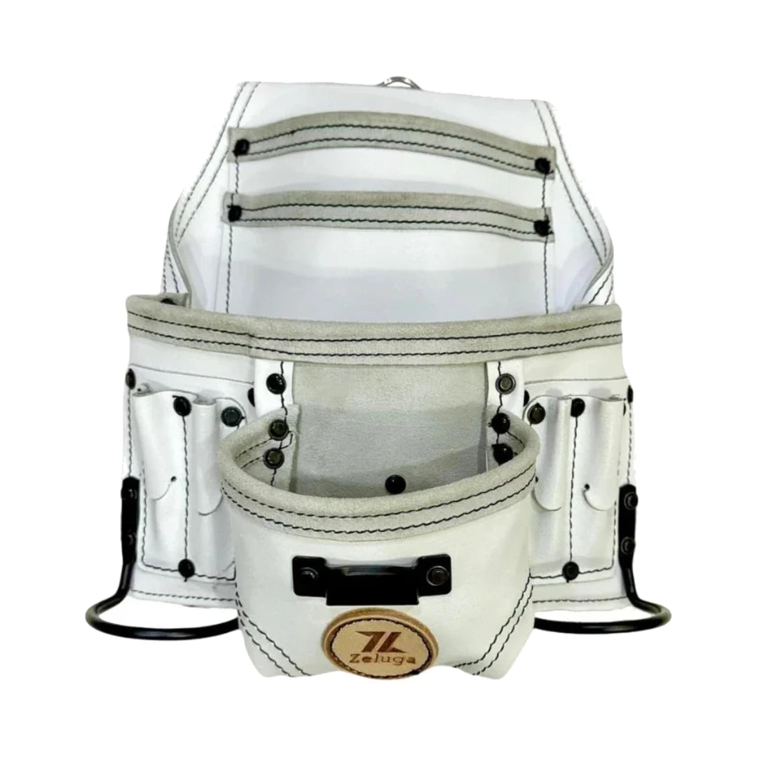 Morral de cuero blanco Zeluga 20-508