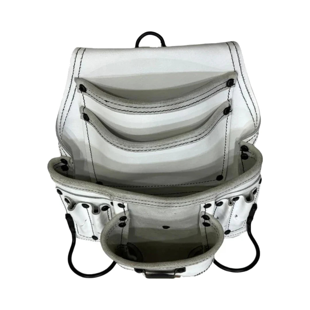 Morral de cuero blanco Zeluga 20-508