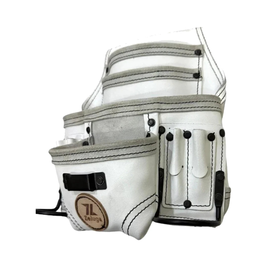 Morral de cuero blanco Zeluga 20-508