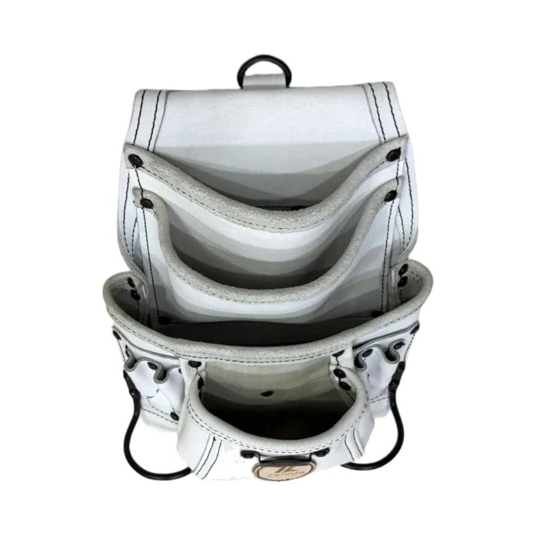 Morral de cuero blanco apagado Zeluga 20-527