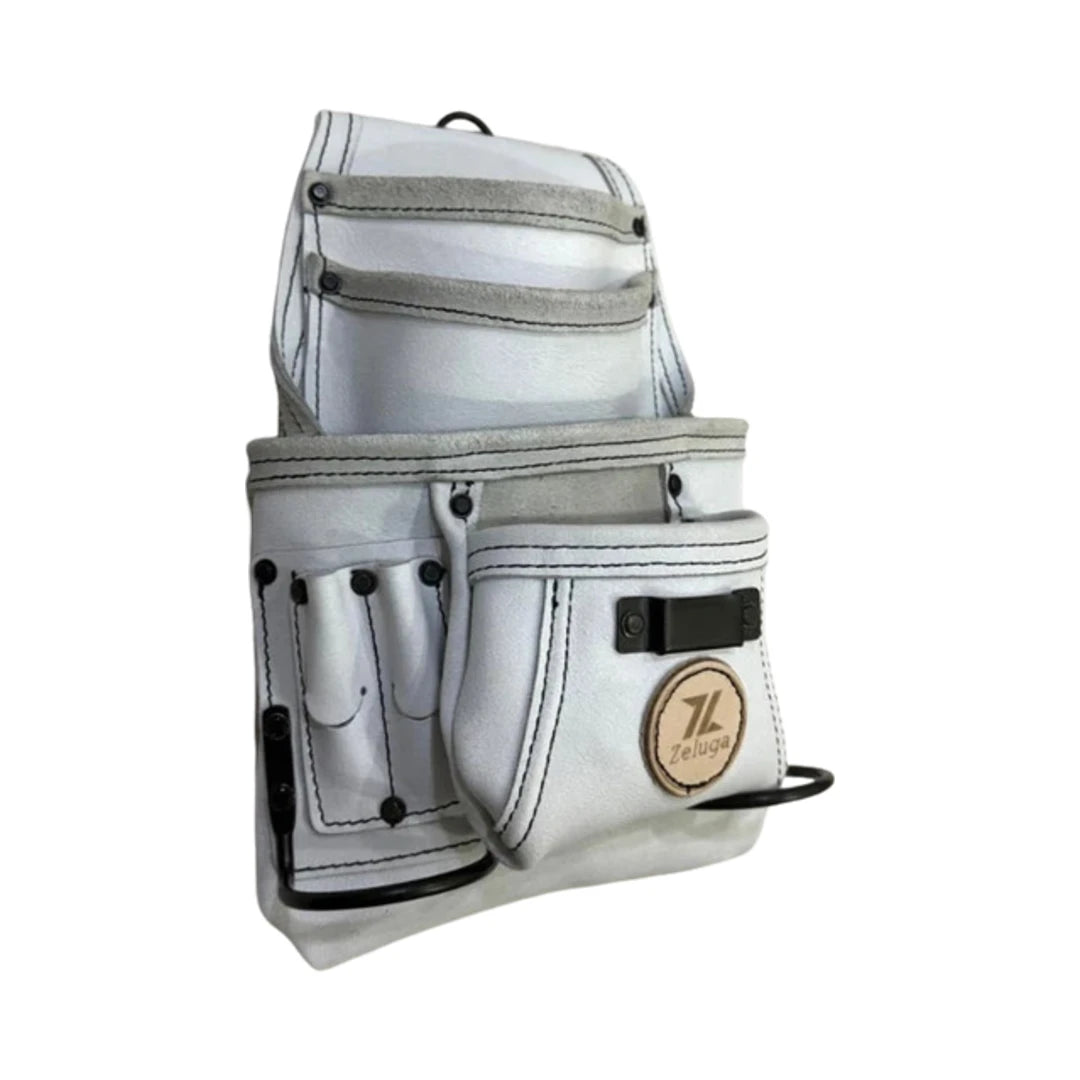 Morral de cuero blanco apagado Zeluga 20-527
