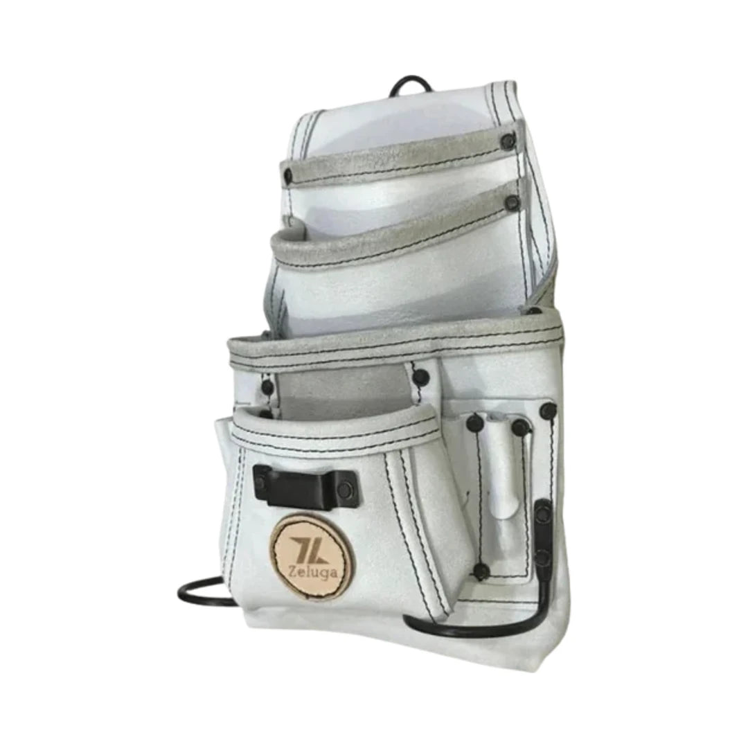 Morral de cuero blanco apagado Zeluga 20-527