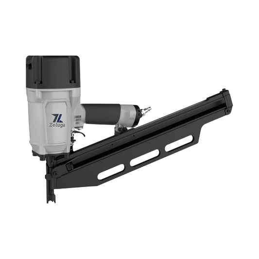 Clavadora de enmarcado Zeluga 28-512 vista lateral con cargador de aluminio
