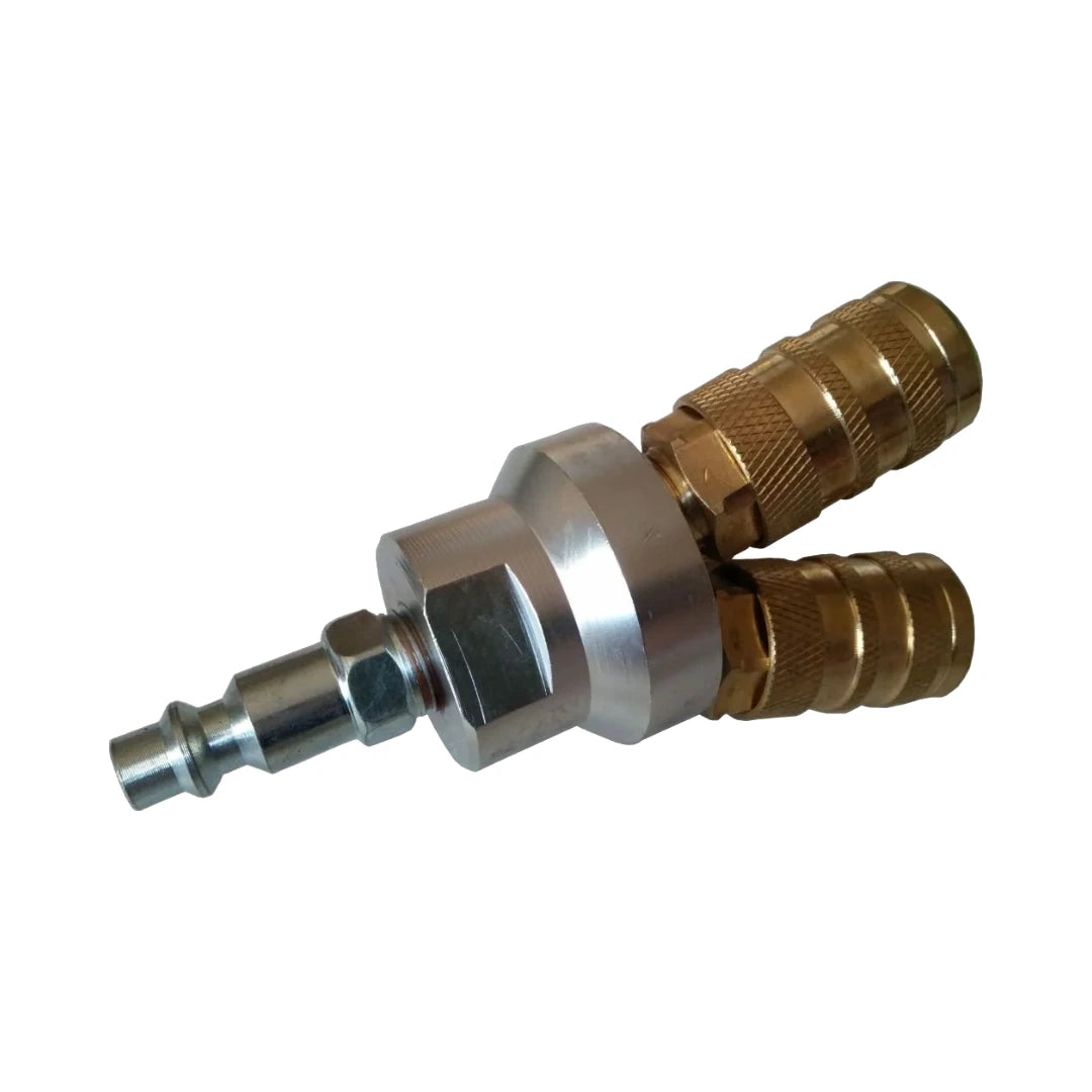 Divisor de aire 3 vías Zeluga ZL256, vista lateral con niple